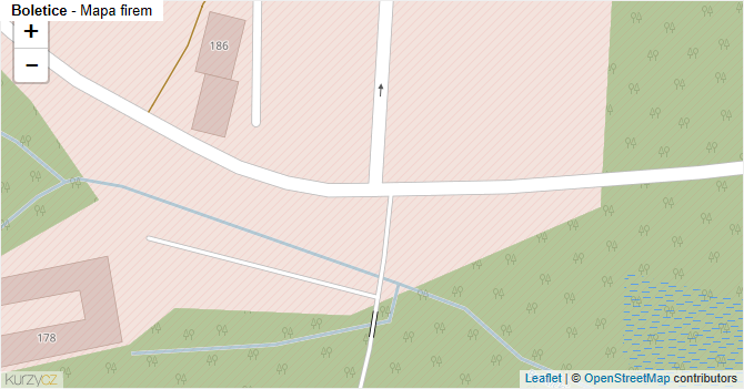 Boletice - mapa firem