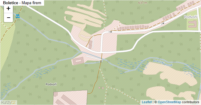 Boletice - mapa firem