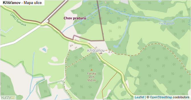 Křišťanov - mapa ulice