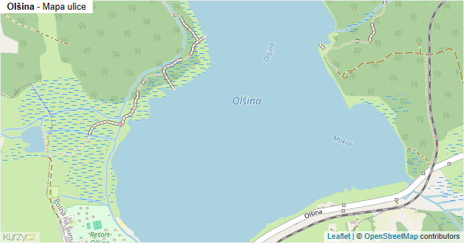 Olšina - mapa ulice