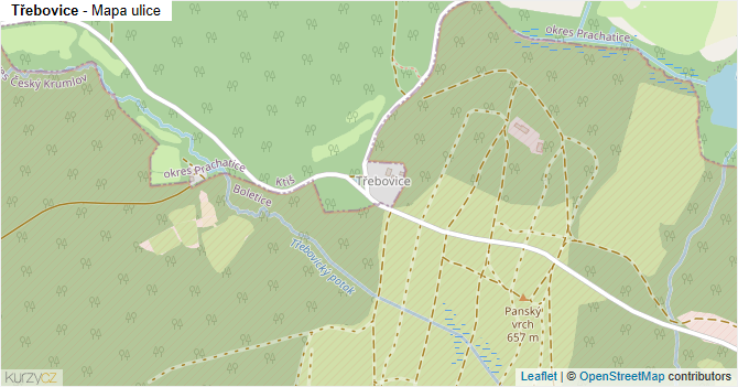 Třebovice - mapa ulice