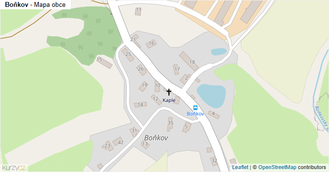 Boňkov - mapa obce