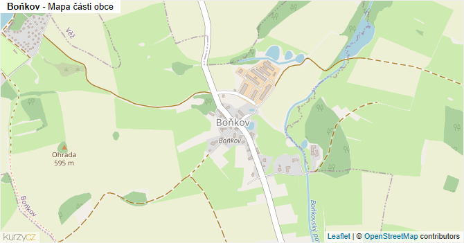 Boňkov - mapa části obce