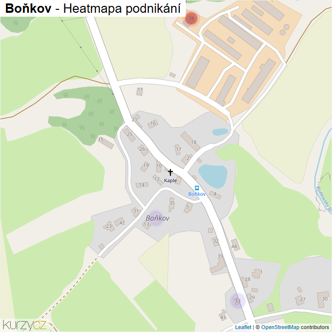 Mapa Boňkov - Firmy v části obce.