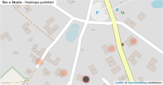 Bor u Skutče - mapa podnikání