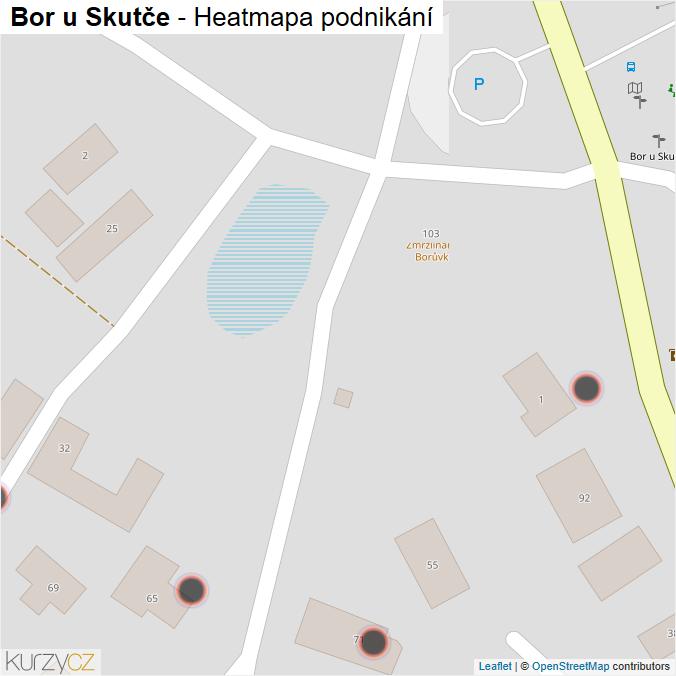 Mapa Bor u Skutče - Firmy v obci.