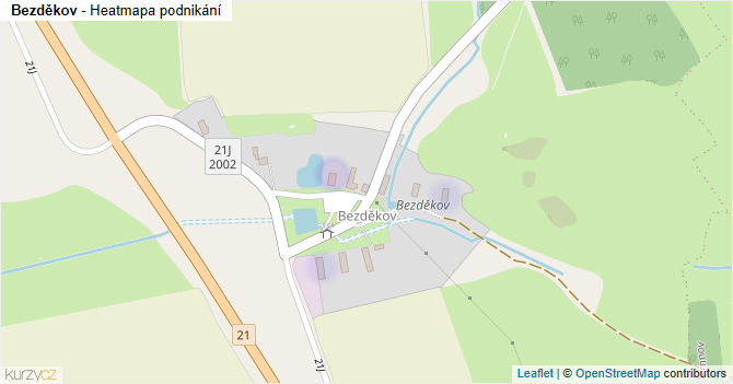 Bezděkov - mapa podnikání