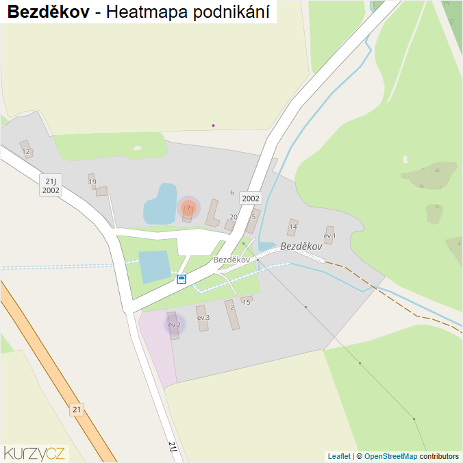 Mapa Bezděkov - Firmy v části obce.