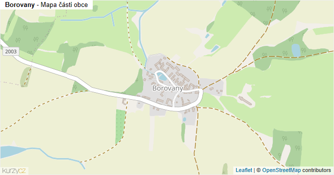 Borovany - mapa části obce
