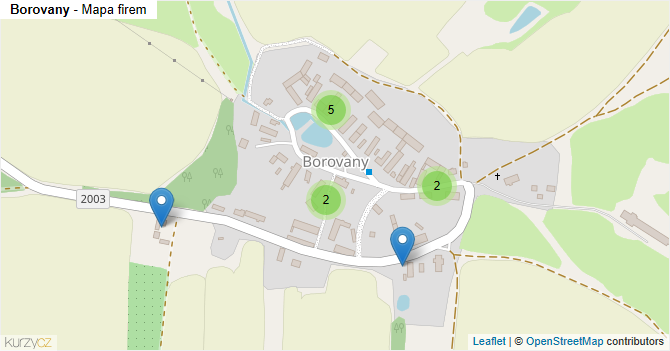 Borovany - mapa firem