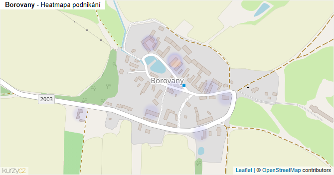 Borovany - mapa podnikání
