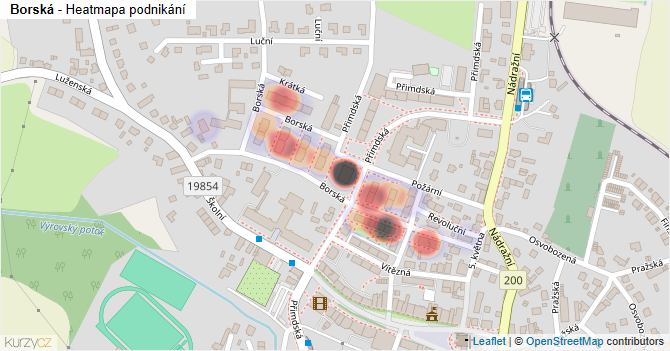 Borská - mapa podnikání