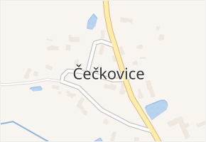 Čečkovice v obci Bor - mapa části obce