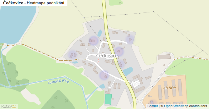 Čečkovice - mapa podnikání