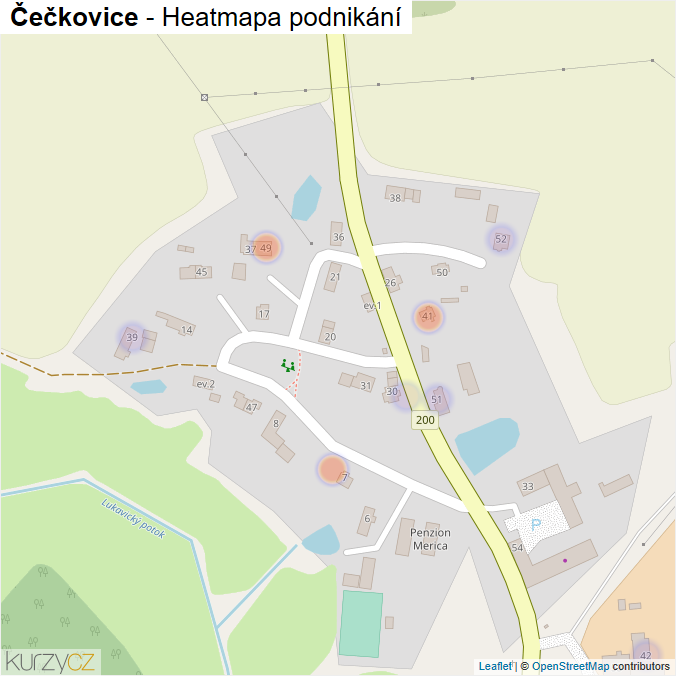 Mapa Čečkovice - Firmy v části obce.