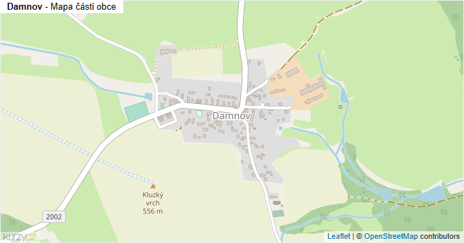 Damnov - mapa části obce