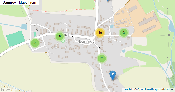 Damnov - mapa firem