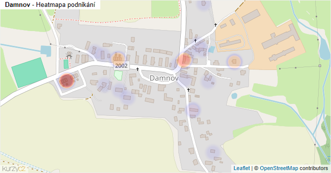 Damnov - mapa podnikání