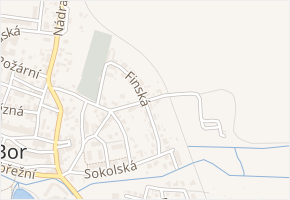 Finská v obci Bor - mapa ulice