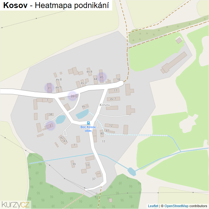 Mapa Kosov - Firmy v části obce.