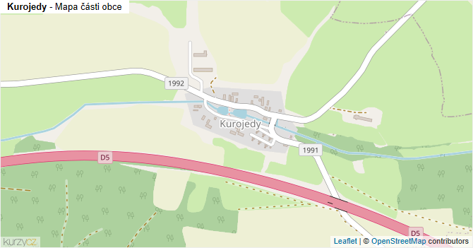 Kurojedy - mapa části obce