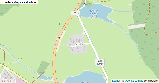 Lhota - mapa části obce