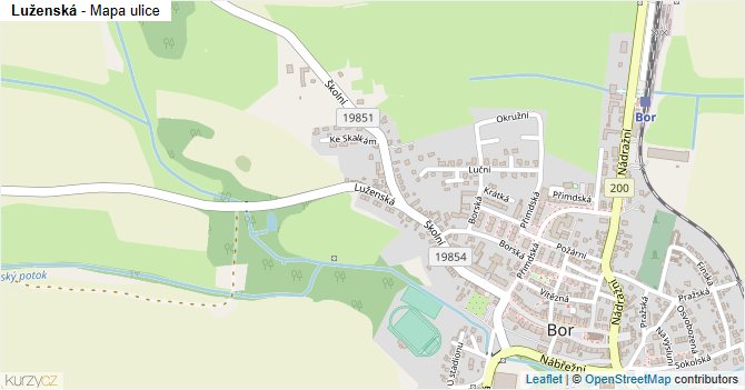Luženská - mapa ulice