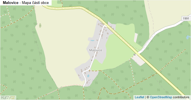 Malovice - mapa části obce