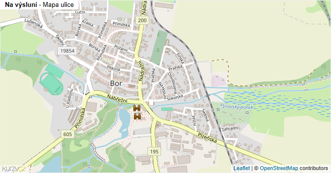 Na výsluní - mapa ulice