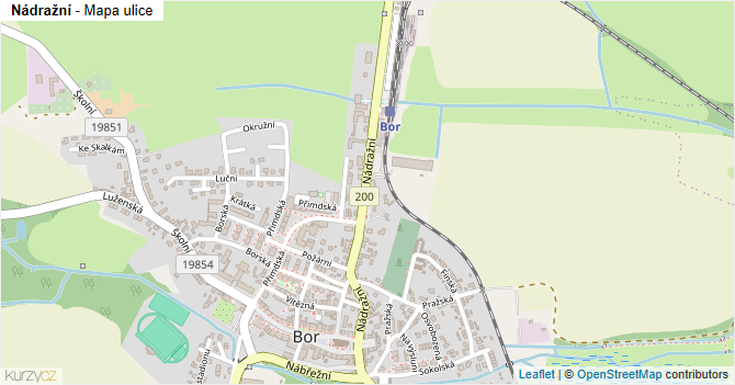 Nádražní - mapa ulice