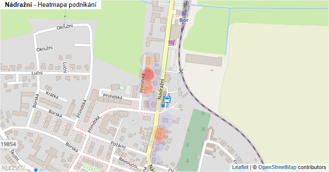 Nádražní - mapa podnikání
