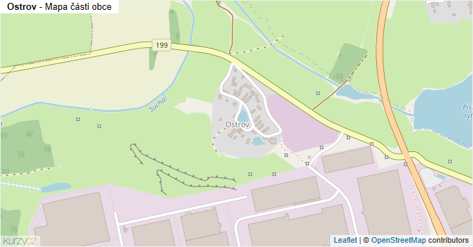 Ostrov - mapa části obce
