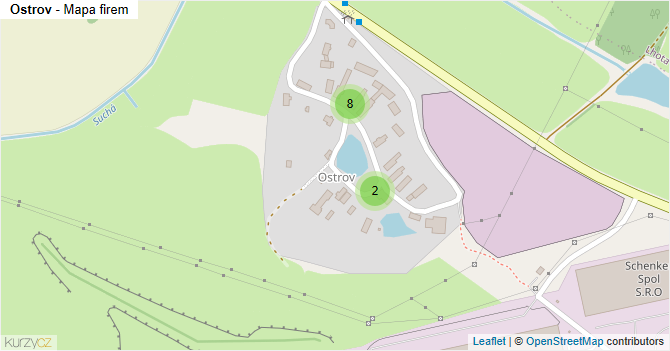 Ostrov - mapa firem