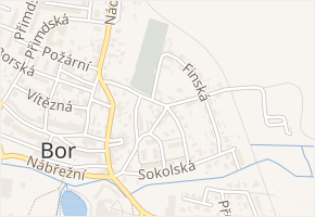 Osvobozená v obci Bor - mapa ulice
