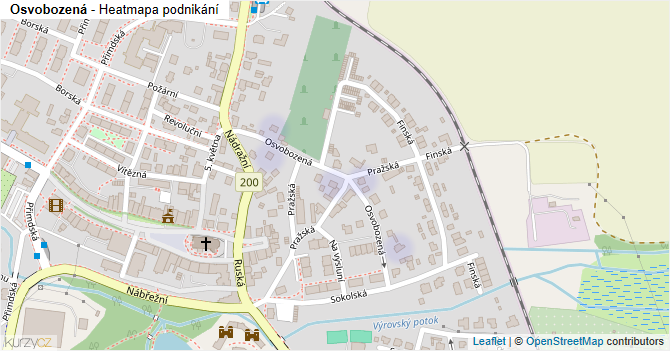 Osvobozená - mapa podnikání
