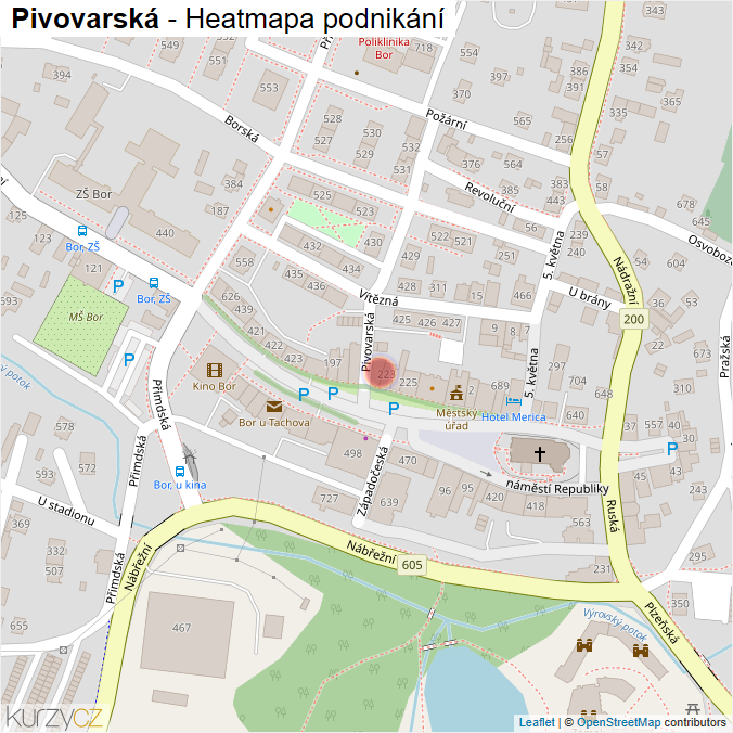 Mapa Pivovarská - Firmy v ulici.