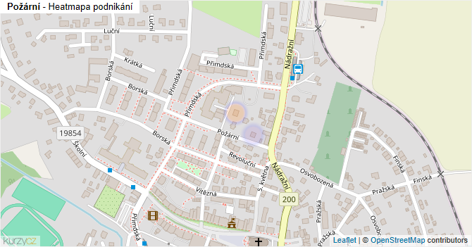 Požární - mapa podnikání