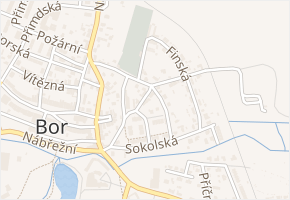 Pražská v obci Bor - mapa ulice