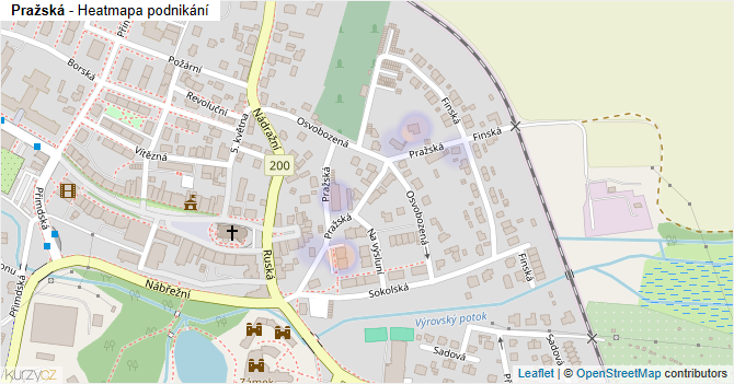 Pražská - mapa podnikání