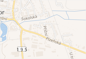 Příční v obci Bor - mapa ulice