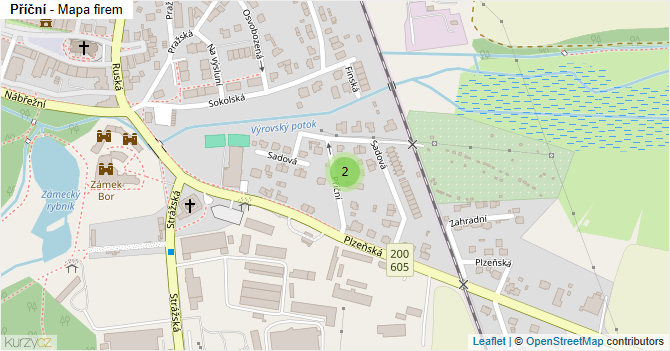 Příční - mapa firem
