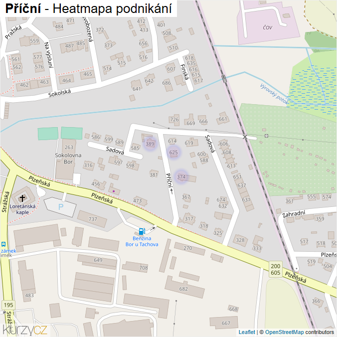 Mapa Příční - Firmy v ulici.