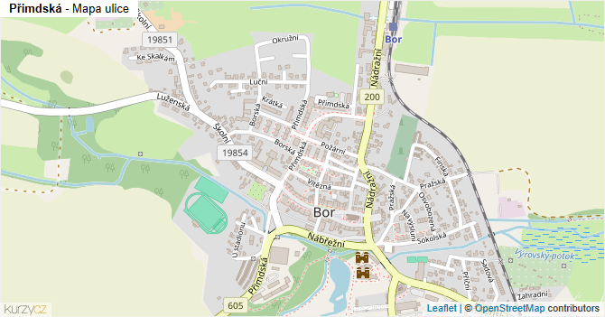 Přimdská - mapa ulice