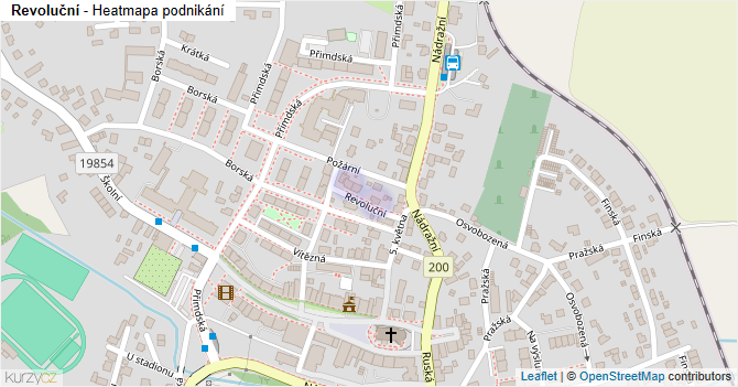 Revoluční - mapa podnikání