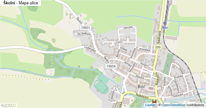 Školní - mapa ulice