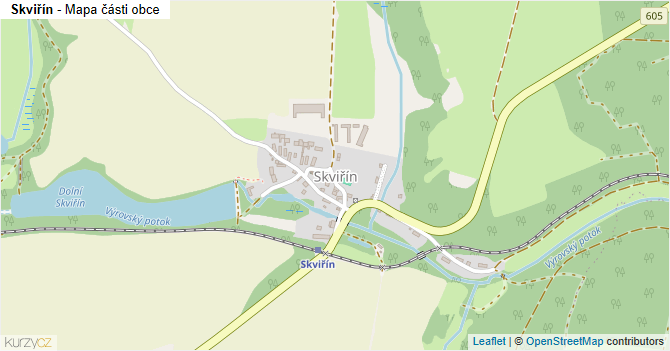 Skviřín - mapa části obce