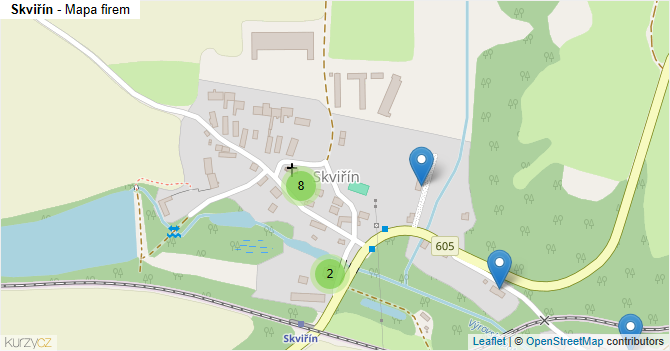 Skviřín - mapa firem