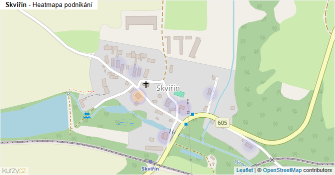 Skviřín - mapa podnikání