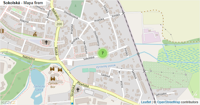 Sokolská - mapa firem