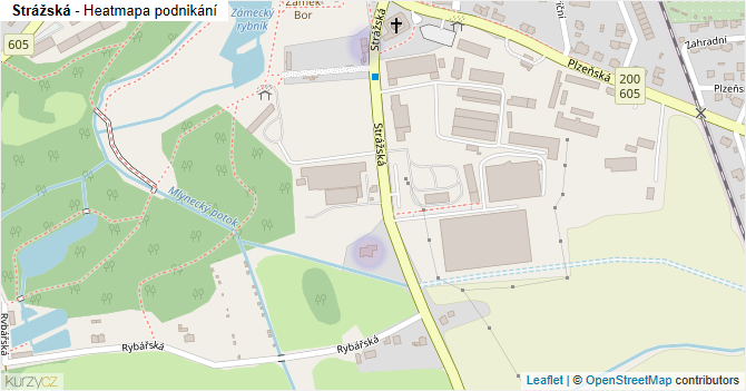 Strážská - mapa podnikání